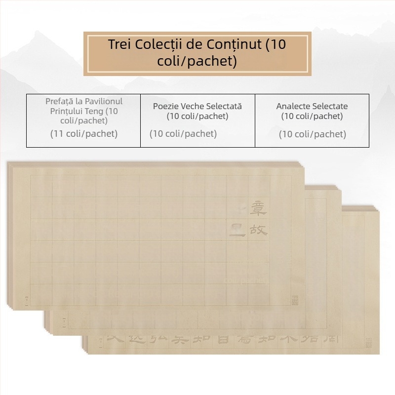 Colecția Lanting: Caiet de copiere pentru practică de caligrafie, exerciții de scriere în stil regulat, hârtie pentru pensulă moale, stil regulat și european