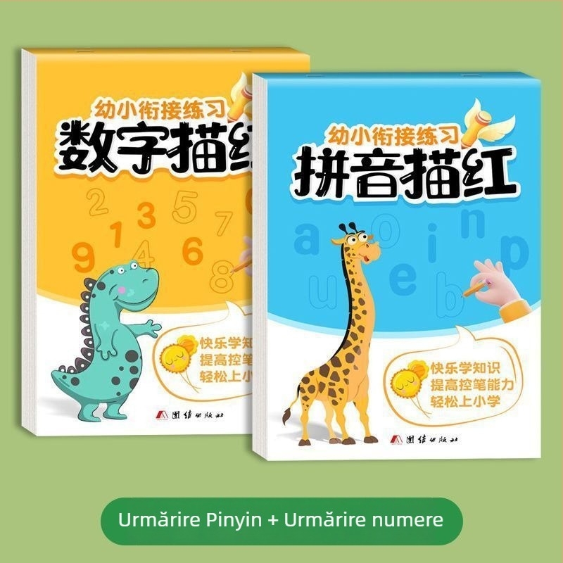 Set complet pentru copii: caiet de scriere cu trasarea numerelor și ordinea trasării Pinyin, destinat începătorilor din grădiniță