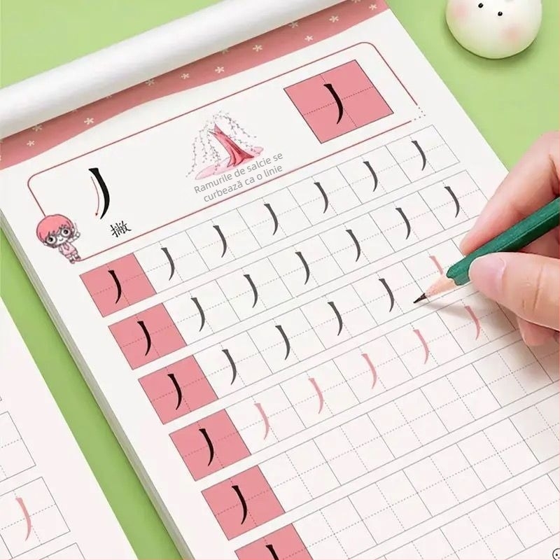 Set complet pentru copii: caiet de scriere cu trasarea numerelor și ordinea trasării Pinyin, destinat începătorilor din grădiniță