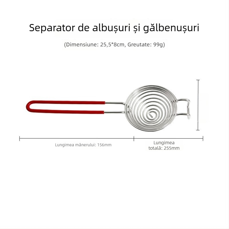 Separator de albuș din oțel inoxidabil 304, separă albușul de gălbenuș, pentru coacere, uz casnic
