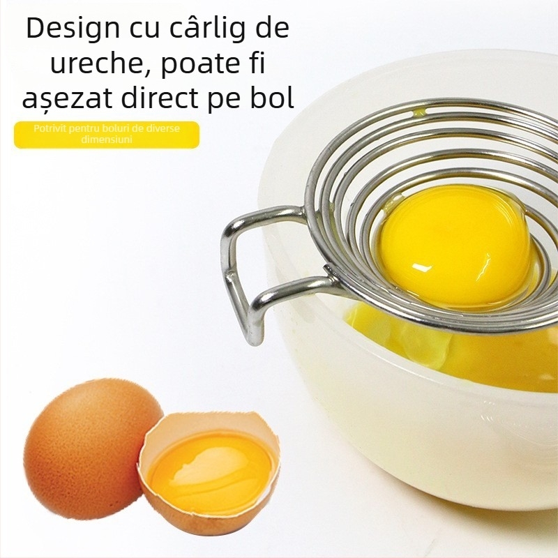 Separator de albuș din oțel inoxidabil 304, separă albușul de gălbenuș, pentru coacere, uz casnic