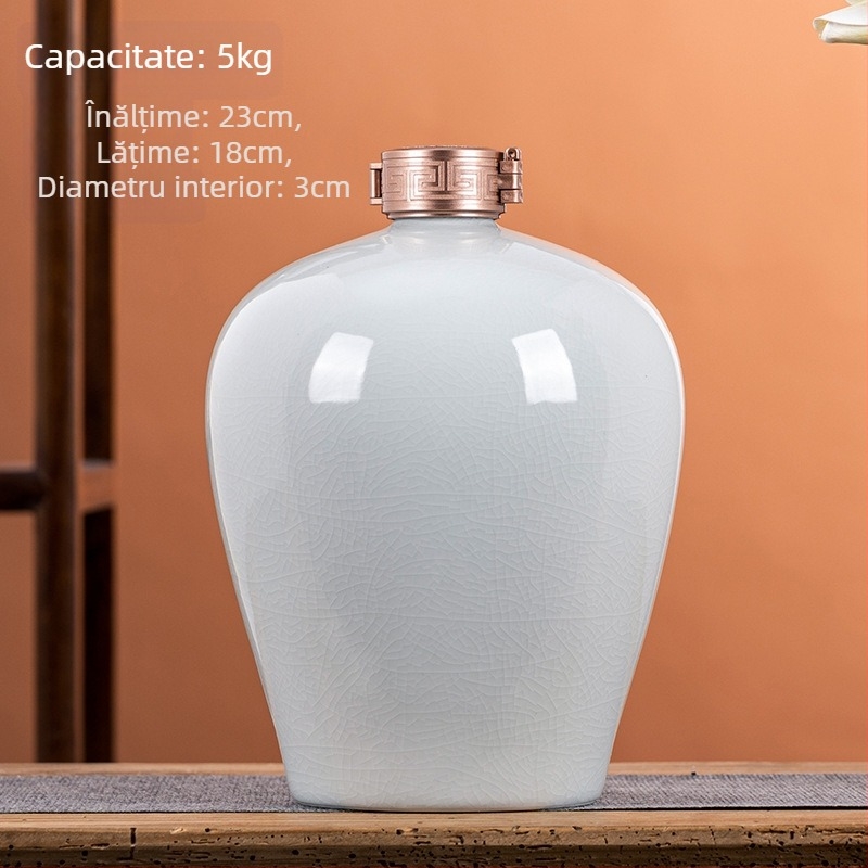 Vas ceramic pentru vin, cu capac sigilat, cutie cadou, pentru uz casnic (vid)