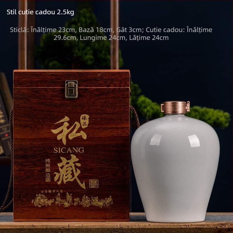Vas ceramic pentru vin, cu capac sigilat, cutie cadou, pentru uz casnic (vid)