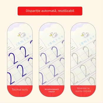 Carte de practică a scrisului pentru copii, cu canale pentru controlul pixului – exerciții zilnice de trasat, contur roșu, reutilizabilă