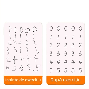 Carte de practică a scrisului pentru copii, cu canale pentru controlul pixului – exerciții zilnice de trasat, contur roșu, reutilizabilă