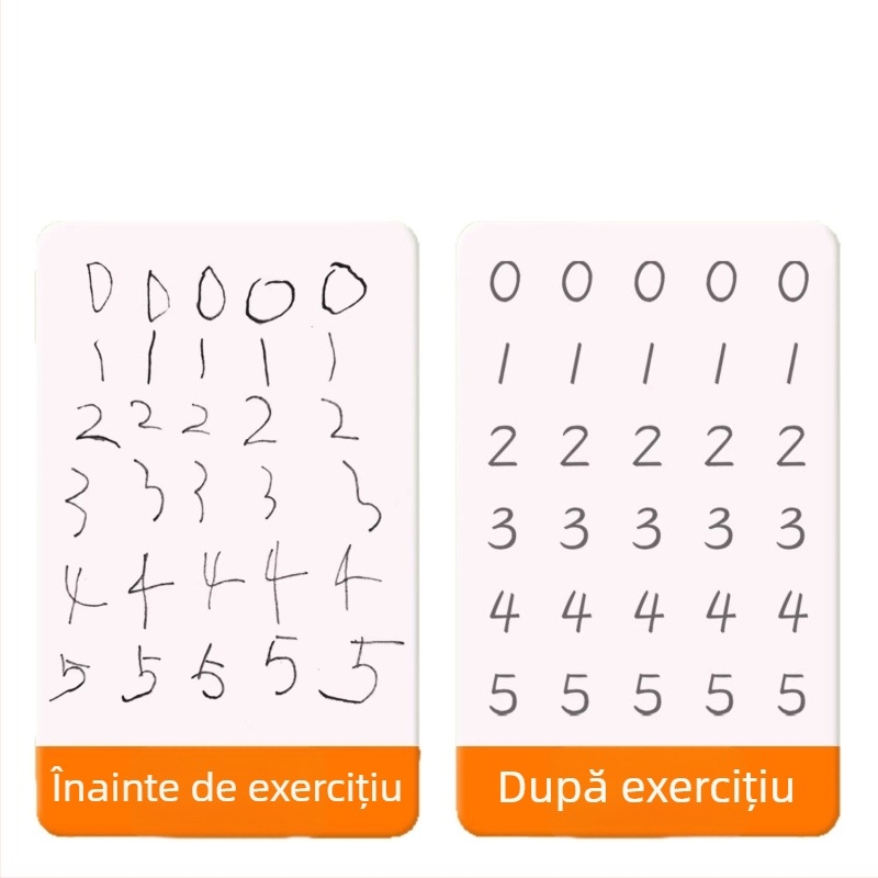 Carte de practică a scrisului pentru copii, cu canale pentru controlul pixului – exerciții zilnice de trasat, contur roșu, reutilizabilă