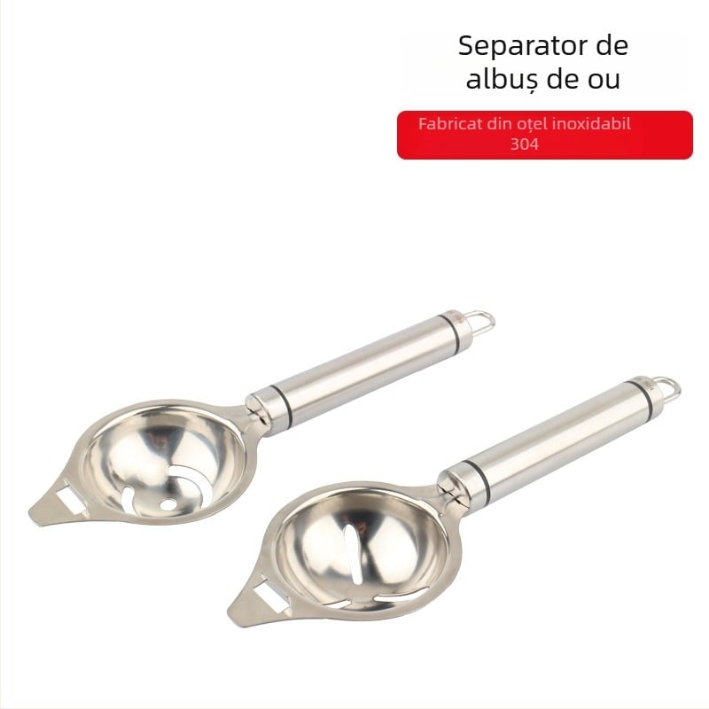 Separatoare de albușuri din oțel inoxidabil 304, mâner lung, separator de gălbenușuri