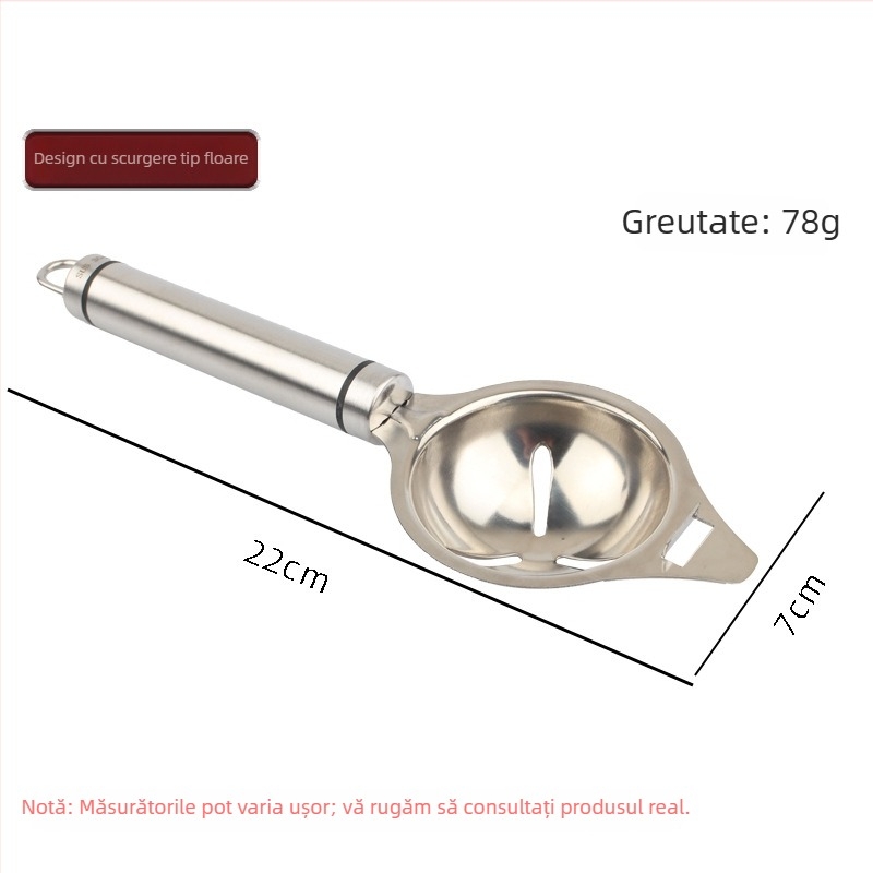 Separatoare de albușuri din oțel inoxidabil 304, mâner lung, separator de gălbenușuri