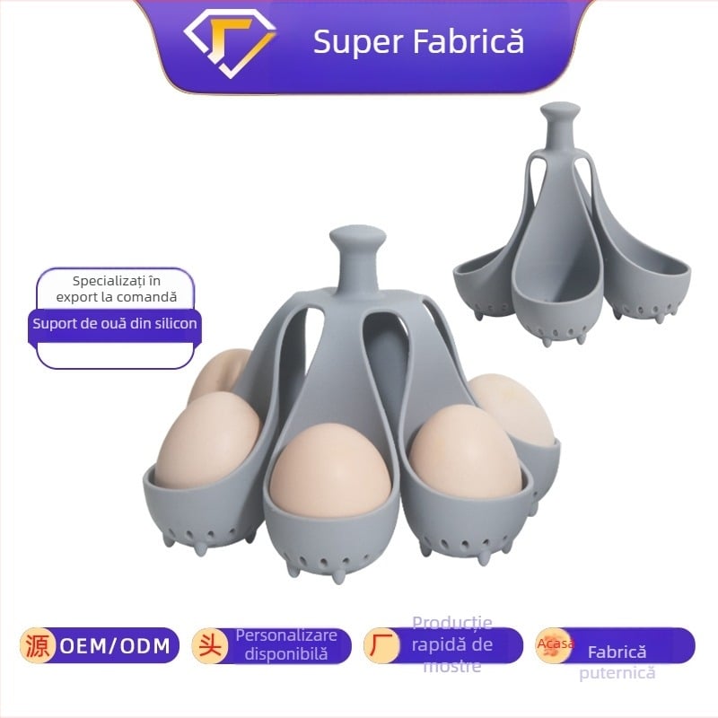 Tavă din silicon pentru ouă fierte, de grad alimentar, gadget de bucătărie, variante de culoare
