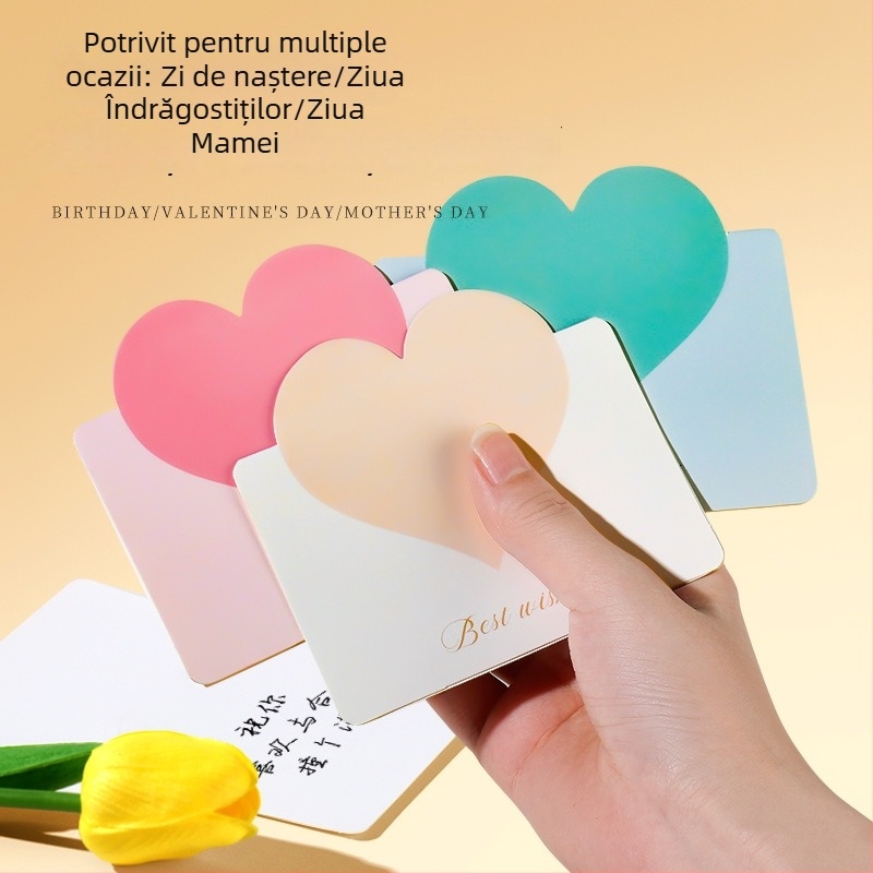 Card de felicitare Morandi cu inimă 3D, urări, card DIY pliabil pentru ziua de naștere și Ziua Mamei