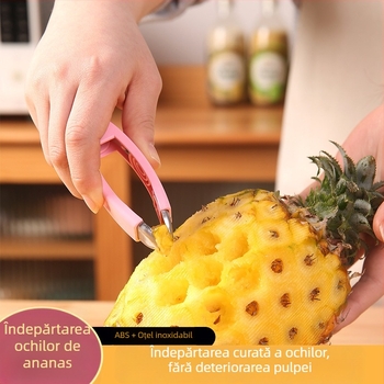 Instrument multifuncțional din oțel inoxidabil pentru îndepărtarea codițelor de căpșuni, a ochilor de la ananas și a nucleului fructelor și legumelor