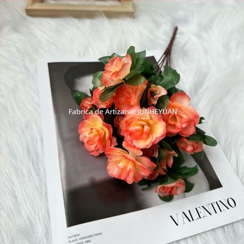 Rhododendron artificial, 7-ramificații, mic, floare de mătase, pentru sufragerie și decor exterior