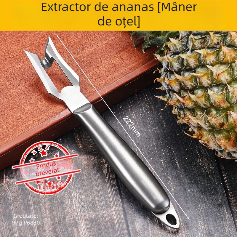 Instrument de scoatere a miezului de ananas pentru magazinele de fructe — dual‑use, tăiere rapidă, din oțel inoxidabil 304