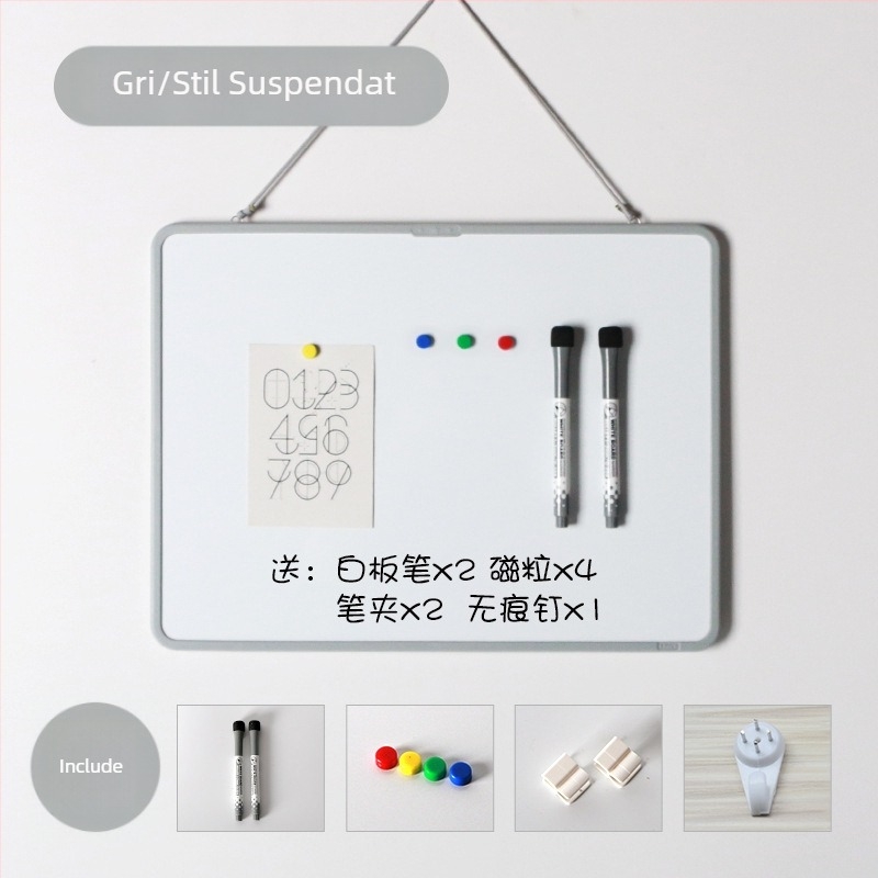 Funi tablă magnetică de scris, dublă față, montaj pe perete cu suport, culoare variată, pentru învățare acasă a copiilor