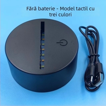 Bază lampă de noapte 3D din artă cu nisip – LED colorat, alimentare USB, atingere și telecomandă, lampă acrilică