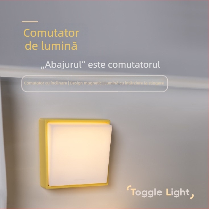Lampa de noapte USB reîncărcabilă, reglaj continuu al luminozității, protecție pentru ochi, fixare magnetică și temporizator pentru noptiere