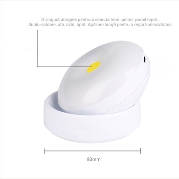 Lumină de veghe cu atingere și telecomandă – LED, lampă de noptiere/dormitor/hol și dulap, lampă de masă reîncărcabilă pentru alăptare, trei culori
