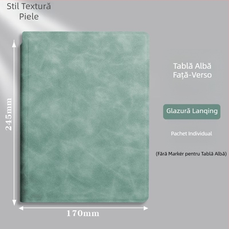 Notebook cu tablă albă portabilă, suprafață ștergătoare, pentru întâlniri și desen, format A5/A4