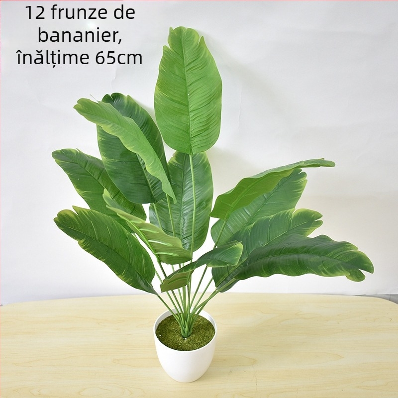 Buchet artificial Pasărea Paradisului, plante verzi pentru grădină, balcon și living - decor