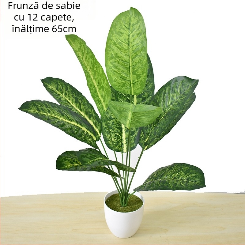 Buchet artificial Pasărea Paradisului, plante verzi pentru grădină, balcon și living - decor