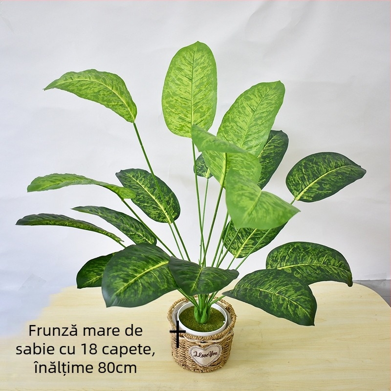 Buchet artificial Pasărea Paradisului, plante verzi pentru grădină, balcon și living - decor