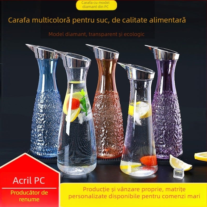 Cană rece din acrilic-policarbonat cu model diamantat, rezistentă la temperaturi înalte, pentru restaurante și baruri
