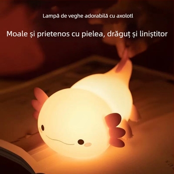 Lampă de veghe din silicon, în formă hexagonală, cu dinozaur, control tactil, reîncărcabilă, iluminat ambiental pentru dormitor