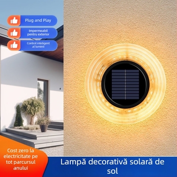 Lampă solară subterană pentru exterior – lampă decorativă rotundă pentru gazon, cu iluminare de perete pentru curte.