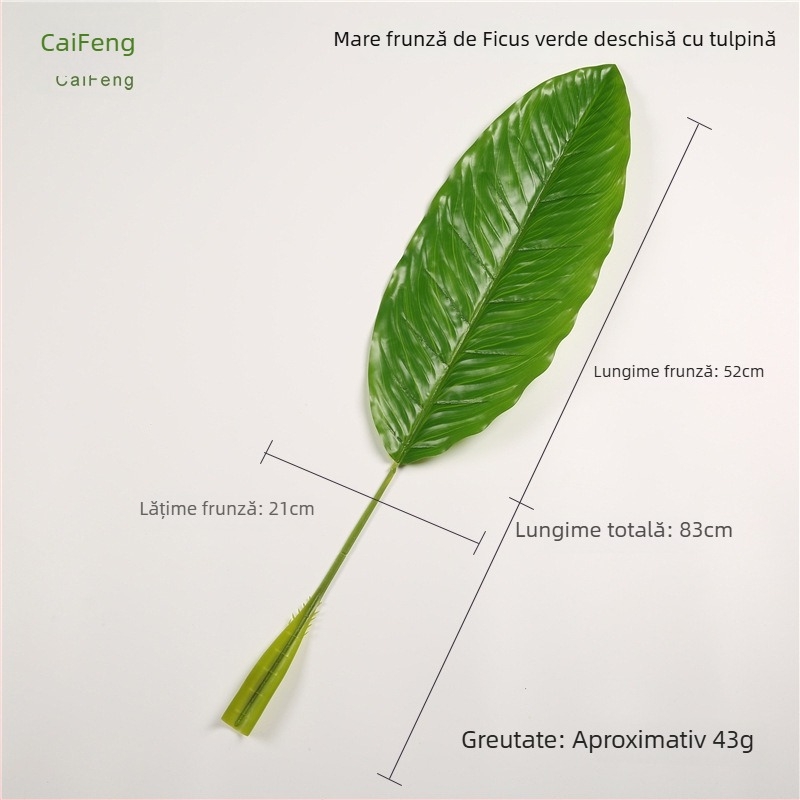 Frunze artificiale verzi pentru decor interior, plantă veșnic verde cu frunze curcubeu și inspirație canna