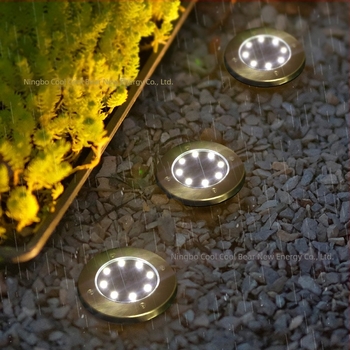 Lumină solară subterană cu 8 LED-uri, lampă de gazon din oțel inox, exterior pentru curte și grădină, rezistentă la ploi IP54