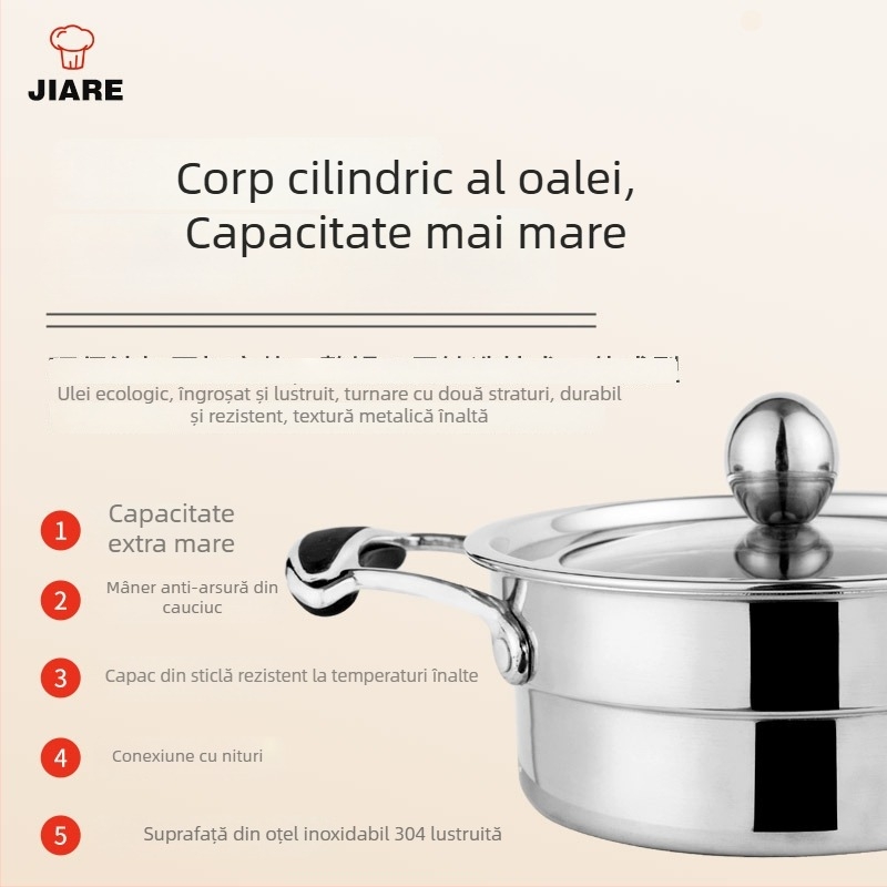 Oțel inoxidabil 304, oală mică pentru o persoană, pentru uz casnic și comercial, arzător cu alcool, portabilă pentru exterior