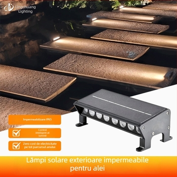 Lămpi solare pentru alei, carcasă din aluminiu rezistentă la apă, iluminat pentru grădină, podea și trepte