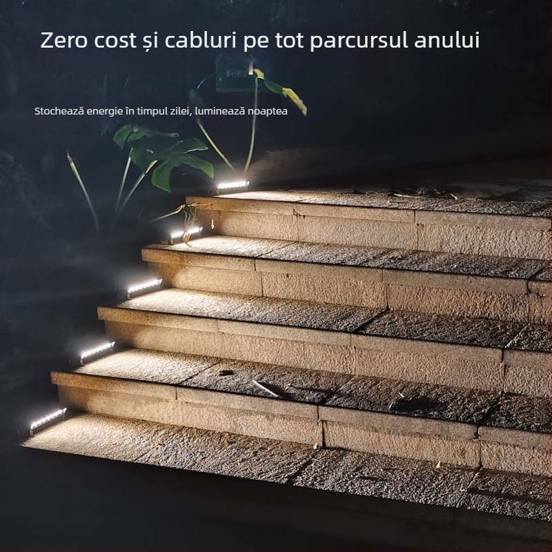 Lămpi solare pentru alei, carcasă din aluminiu rezistentă la apă, iluminat pentru grădină, podea și trepte