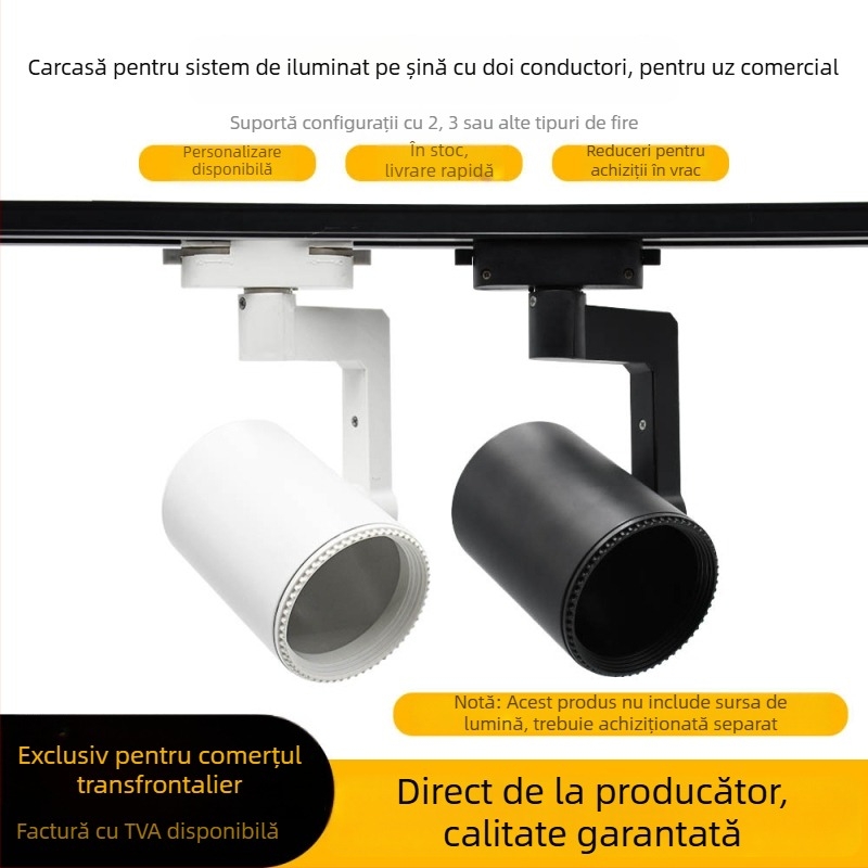 Kit suport LED track PAR20 – carcasă mare dreptunghiulară pentru expoziții comerciale