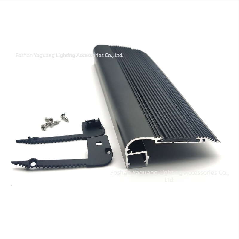 Canal de iluminare pentru trepte cu bandă antiderapantă din silicon moale și kit de canal din aluminiu