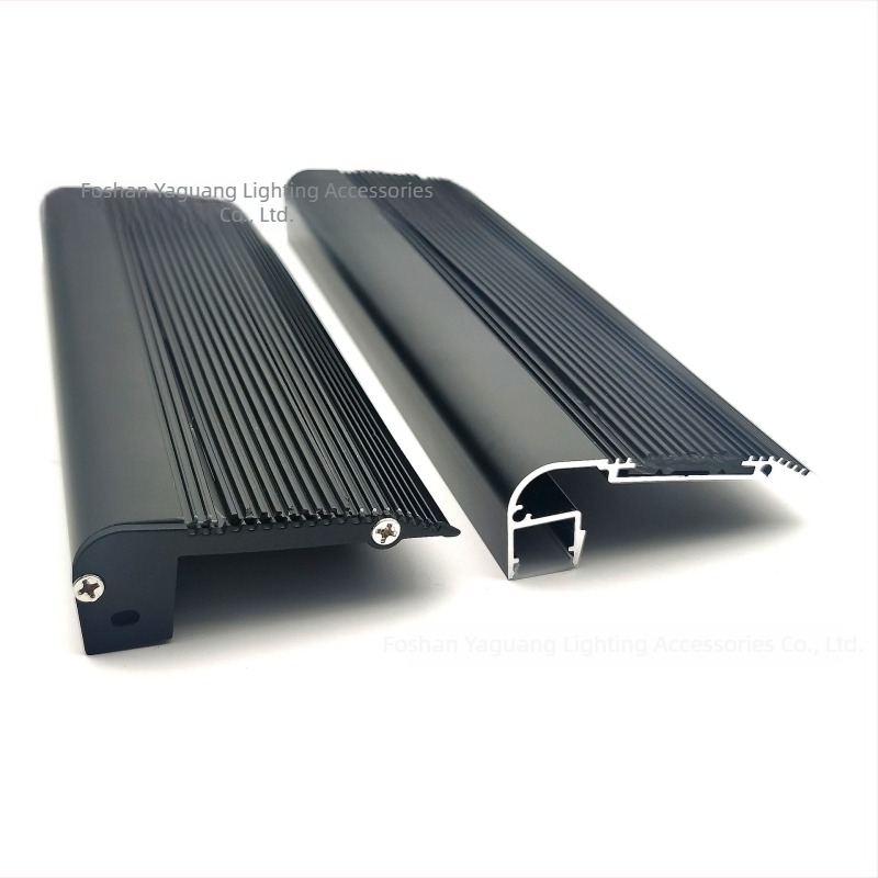 Canal de iluminare pentru trepte cu bandă antiderapantă din silicon moale și kit de canal din aluminiu