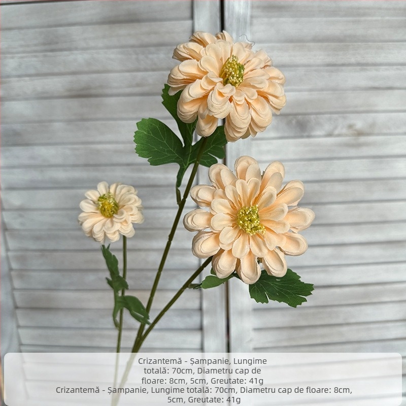 Buchet artificial cu trei flori de calendulă din mătase pentru decor de nuntă, aranjament de scenă și alee