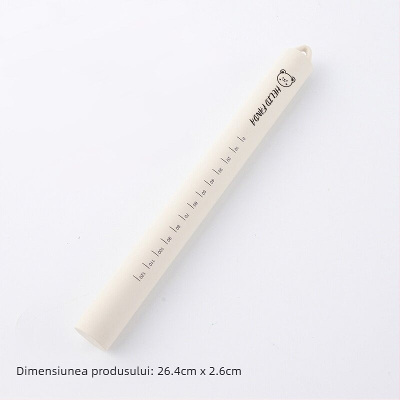 Rulou de silicon pentru aluat, solid, antiaderent, cu scară de măsuri și orificiu de agățare, ustensilă de coacere