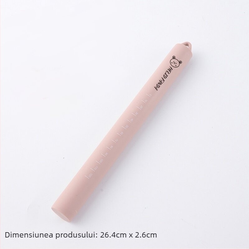 Rulou de silicon pentru aluat, solid, antiaderent, cu scară de măsuri și orificiu de agățare, ustensilă de coacere