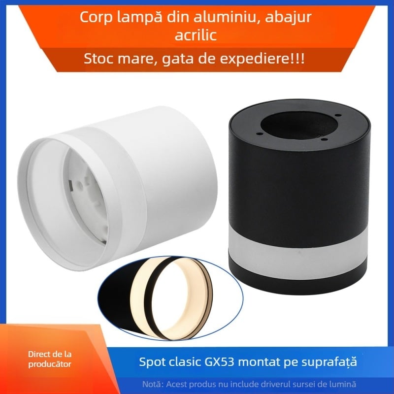 Corp LED pentru montaj pe suprafața plafonului – downlight pentru living, hol, dormitor – instalare fără găuri