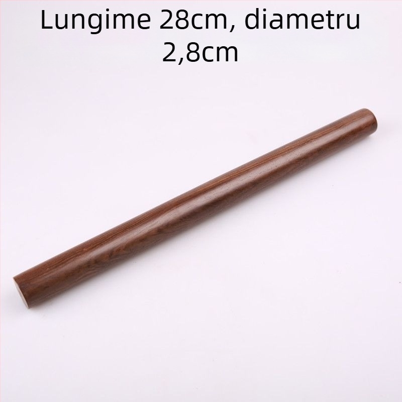 Rulou de aluat din lemn de abanos pentru foi de aluat, rolă de bucătărie din lemn masiv, dimensiuni mari și mici.
