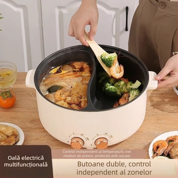 Oală electric Yin-Yang pentru hot pot, utilizare casnică, multifuncțională, all-in-one, control dual, putere mare YY8