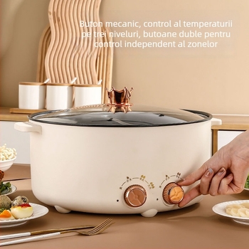 Oală electric Yin-Yang pentru hot pot, utilizare casnică, multifuncțională, all-in-one, control dual, putere mare YY8