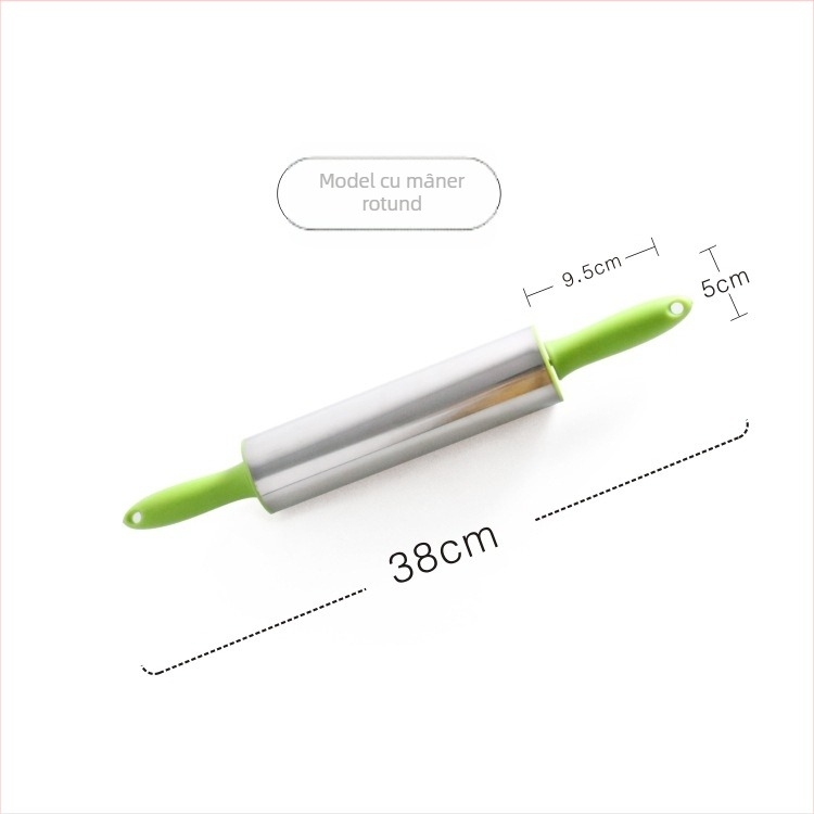 Rulou din oțel inoxidabil cu mâner din plastic – ustensilă de bucătărie pentru copt