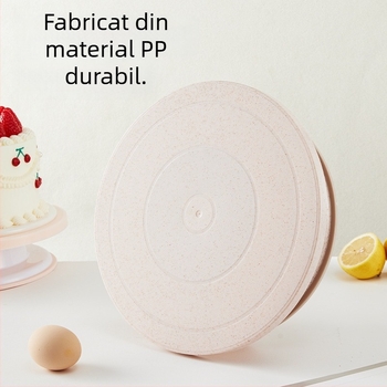 Platou rotativ din plastic pentru torturi, margine antiderapantă, pentru decorare și coacere