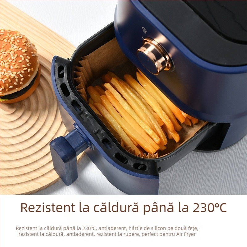 Hârtie de copt cu acoperire din silicon pentru cuptor și friteuză cu aer, rezistentă la temperaturi înalte
