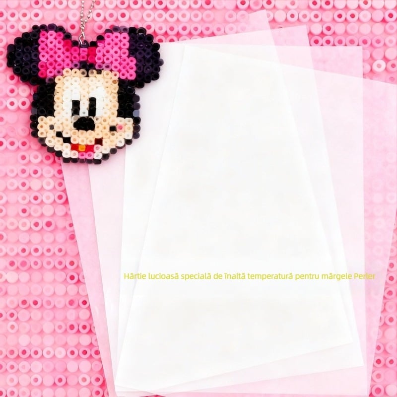 Hârtie de călcat pentru mărgele DIY, alb, alimentară, 40 g, 20x20 cm, rezistentă la temperaturi înalte, acoperire cu ulei de silicon