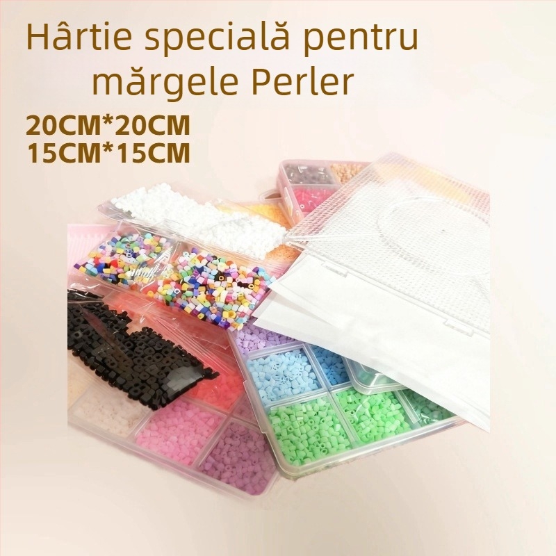 Hârtie de călcat pentru mărgele DIY, alb, alimentară, 40 g, 20x20 cm, rezistentă la temperaturi înalte, acoperire cu ulei de silicon