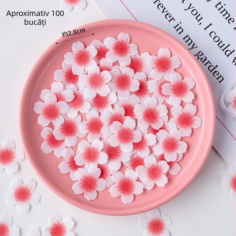 Hârtie de orez Sakura și hârtie wafer pentru decorarea prăjiturilor și a bomboanelor, cu modele florale și cer înstelat cristalin
