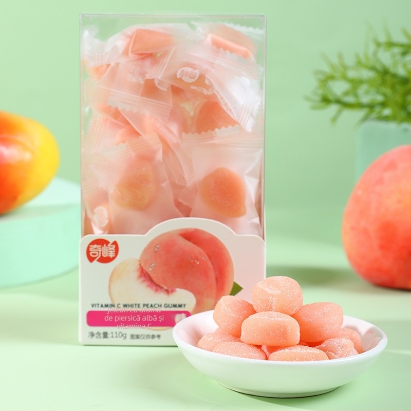 Qifeng gumă cu vitamina C: jeleuri cu mango, bomboane cu piersică albă, dulciuri din fructe pentru copii QQ bomboane